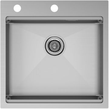 Мойка кухонная Paulmark (Паульмарк) KRONER-PRO 51, PM705151-BS, брашированная сталь, 510х510мм