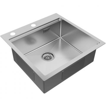 Мойка кухонная Paulmark (Паульмарк) KRONER-PRO 51, PM705151-BS, брашированная сталь, 510х510мм