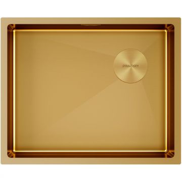 Мойка кухонная Paulmark (Паульмарк) NEXT-SKEW 54 UNI, PM885444-BG, брашированное золото, 540х440мм