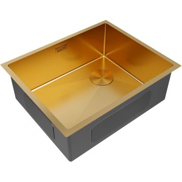 Мойка кухонная Paulmark (Паульмарк) NEXT-SKEW 54 UNI, PM885444-BG, брашированное золото, 540х440мм