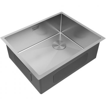 Мойка кухонная Paulmark (Паульмарк) NEXT-SKEW 54 UNI, PM885444-BS, брашированная нерж.сталь, 540х440мм