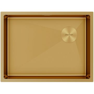 Мойка кухонная Paulmark (Паульмарк) NEXT-SKEW 58 UNI, PM885844-BG, брашированное золото, 580х440мм