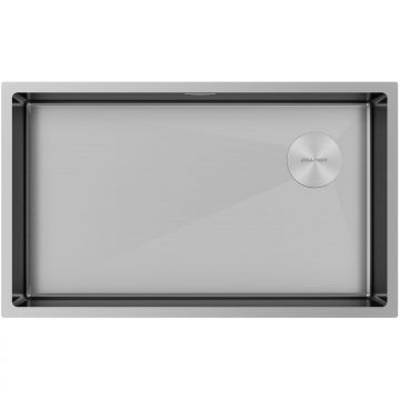 Мойка кухонная Paulmark (Паульмарк) NEXT-SKEW 74 UNI, PM887444-BS, брашированная нерж.сталь, 740х440мм