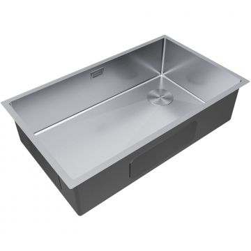 Мойка кухонная Paulmark (Паульмарк) NEXT-SKEW 74 UNI, PM887444-BS, брашированная нерж.сталь, 740х440мм