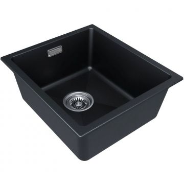 Мойка кухонная Paulmark (Паульмарк) LUMI 41UNI, LU41-BLM, черный металлик, 410х460мм