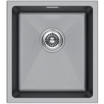 Мойка кухонная Paulmark (Паульмарк) LUMI 41UNI, LU41-GRM, серый металлик, 410х460мм