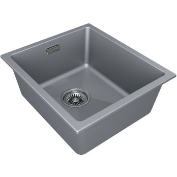 Мойка кухонная Paulmark (Паульмарк) LUMI 41UNI, LU41-GRM, серый металлик, 410х460мм