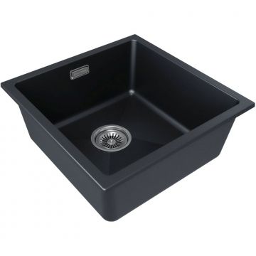 Мойка кухонная Paulmark (Паульмарк) LUMI 45UNI, LU45-BLM, черный металлик, 455х460мм
