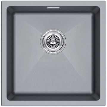 Мойка кухонная Paulmark (Паульмарк) LUMI 45UNI, LU45-GRM, серый металлик, 455х460мм