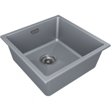 Мойка кухонная Paulmark (Паульмарк) LUMI 45UNI, LU45-GRM, серый металлик, 455х460мм