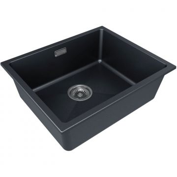 Мойка кухонная Paulmark (Паульмарк) LUMI 55UNI, LU55-BLM, черный металлик, 555х460мм