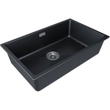 Мойка кухонная Paulmark (Паульмарк) LUMI 74UNI, LU74-BLM, черный металлик, 740х460мм