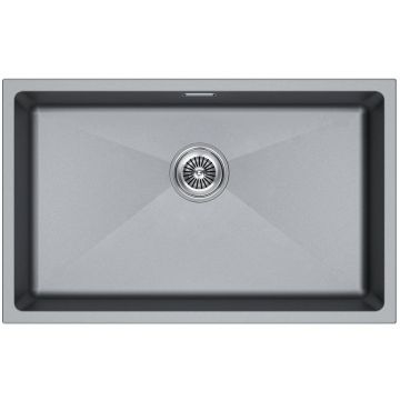 Мойка кухонная Paulmark (Паульмарк) LUMI 74UNI, LU74-GRM, серый металлик, 740х460мм