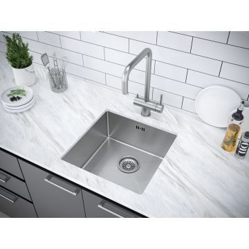 Мойка кухонная Paulmark (Паульмарк) нержавеющая сталь, 1 чаша, Gerberg 44 Uni PM254444-BS нержавеющая сталь 440х440 мм