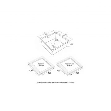 Мойка кухонная Paulmark (Паульмарк) Lassan 44 Uni черный матовый, LA44-MBN