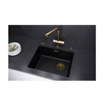 Мойка кухонная Paulmark (Паульмарк) Lumi 55 Uni-Skew черный, LU55SK-BLM