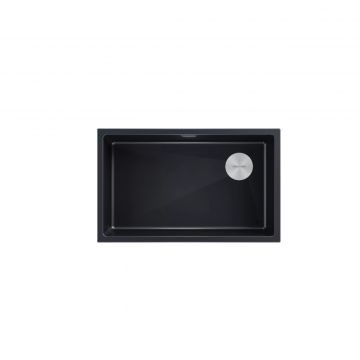 Мойка кухонная Paulmark (Паульмарк) Lumi 74 Uni-Skew черный, LU74SK-BLM