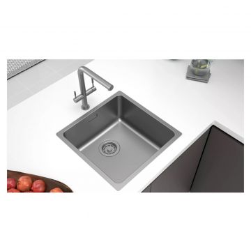 Мойка кухонная Paulmark (Паульмарк) Yuni 44 Uni вороненая сталь, YU44-GM