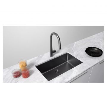 Мойка кухонная Paulmark (Паульмарк) Yuni 76 Uni черный матовый, YU76-MBN