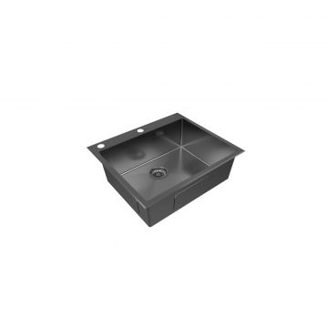 Мойка кухонная Paulmark (Паульмарк) Kroner-Edge 59 вороненая сталь, PM775951-GM