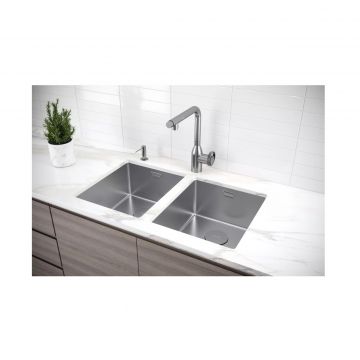 Мойка кухонная Paulmark (Паульмарк) Next 38 Uni брашированная сталь, PM213844-BS