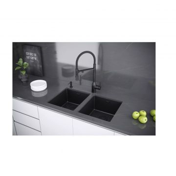 Мойка кухонная Paulmark (Паульмарк) Next 38 Uni черный матовый, PM213844-MBN