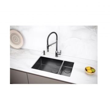 Мойка кухонная Paulmark (Паульмарк) Next 69/2S Uni вороненая сталь, PM226944-GML