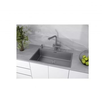Мойка кухонная Paulmark (Паульмарк) Next 74 Uni серый, PM217444-MG