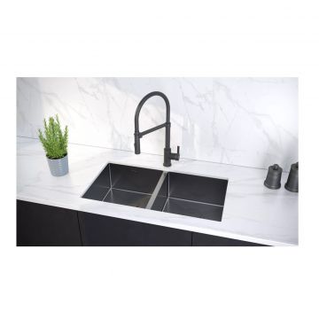 Мойка кухонная Paulmark (Паульмарк) Next 78/2S Uni вороненая сталь, PM207844-GM