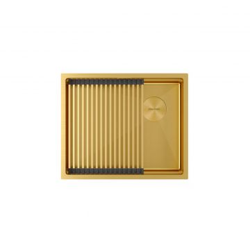 Мойка кухонная Paulmark (Паульмарк) Next-Pro 54 Uni брашированное золото, PM705445-BG