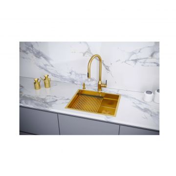 Мойка кухонная Paulmark (Паульмарк) Next-Pro 54 Uni брашированное золото, PM705445-BG