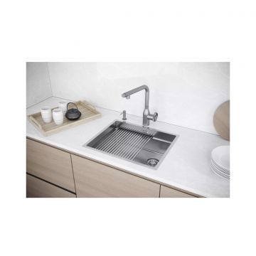 Мойка кухонная Paulmark (Паульмарк) Next-Pro 54 Uni брашированная сталь, PM705445-BS