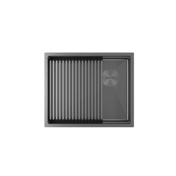 Мойка кухонная Paulmark (Паульмарк) Next-Pro 54 Uni вороненая сталь, PM705445-GM