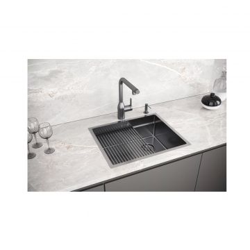 Мойка кухонная Paulmark (Паульмарк) Next-Pro 54 Uni вороненая сталь, PM705445-GM