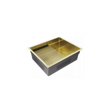 Мойка кухонная Paulmark (Паульмарк) Next-Pro 54 Uni светлое золото, PM705445-LG