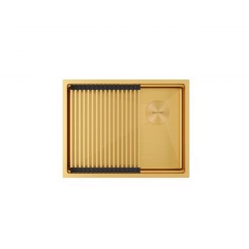 Мойка кухонная Paulmark (Паульмарк) Next-Pro 58 Uni брашированное золото, PM705845-BG