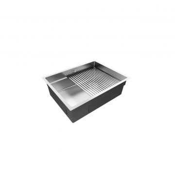 Мойка кухонная Paulmark (Паульмарк) Next-Pro 58 Uni брашированная сталь, PM705845-BS