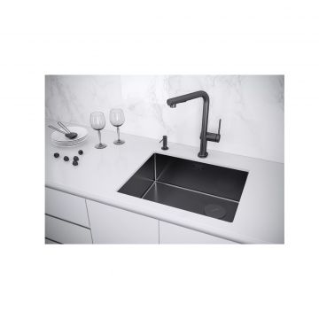 Мойка кухонная Paulmark (Паульмарк) Next-Skew 54 Uni вороненая сталь, PM885444-GM