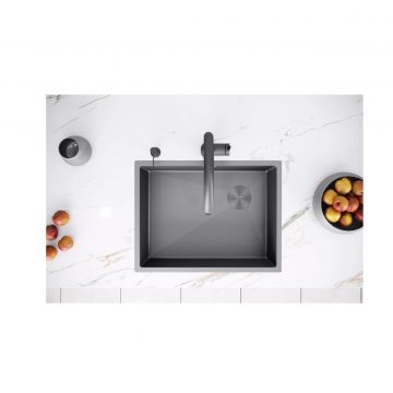 Мойка кухонная Paulmark (Паульмарк) Next-Skew 54 Uni серый, PM885444-MG