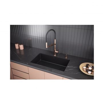 Мойка кухонная Paulmark (Паульмарк) Next-Skew 74 Uni черный матовый, PM887444-MBN