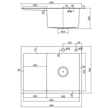 Мойка для кухни Fmark FSC6550T-R, серый