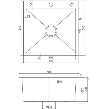 Мойка для кухни Fmark FSC5050Q, графит