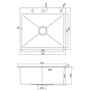 Мойка для кухни Fmark FSC6050Q, графит