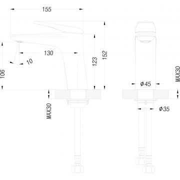 Смеситель для раковины Creto (Крето) Mare 1.0 MARE-BM-BK матовый черный
