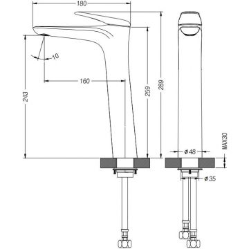 Смеситель для раковины Creto (Крето) Mare 1.0 MARE-BMT-CR хром глянцевый