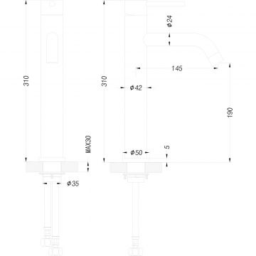 Смеситель для раковины-чаши Creto (Крето) Element 2.0-BMT-CR хром глянец