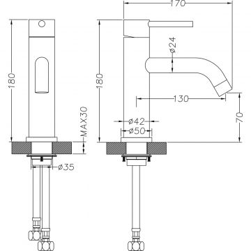 Смеситель для раковины Creto (Крето) Element 2.0-BM-CR хром глянец