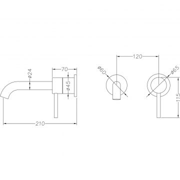 Смеситель для раковины Creto (Крето) Element 2.0-WSM-BK матовый черный