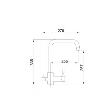 Смеситель для кухни с подключением фильтра воды Haiba (Хаиба) оружейная сталь (HB43829-3)