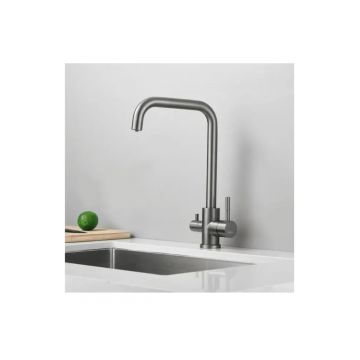 Смеситель для кухни с подключением фильтра воды Haiba (Хаиба) оружейная сталь (HB43829-3)